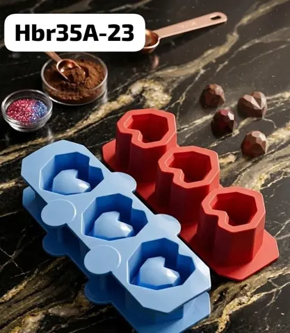 HBR35A-23 3 cavity heart planter mould