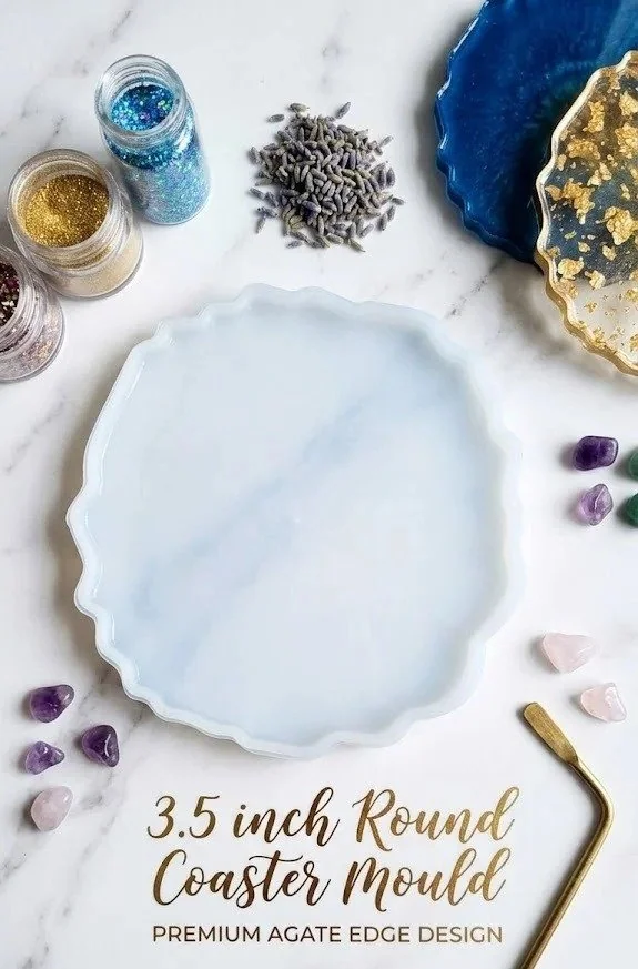SRN372 Agate round 3.5″ coster mould