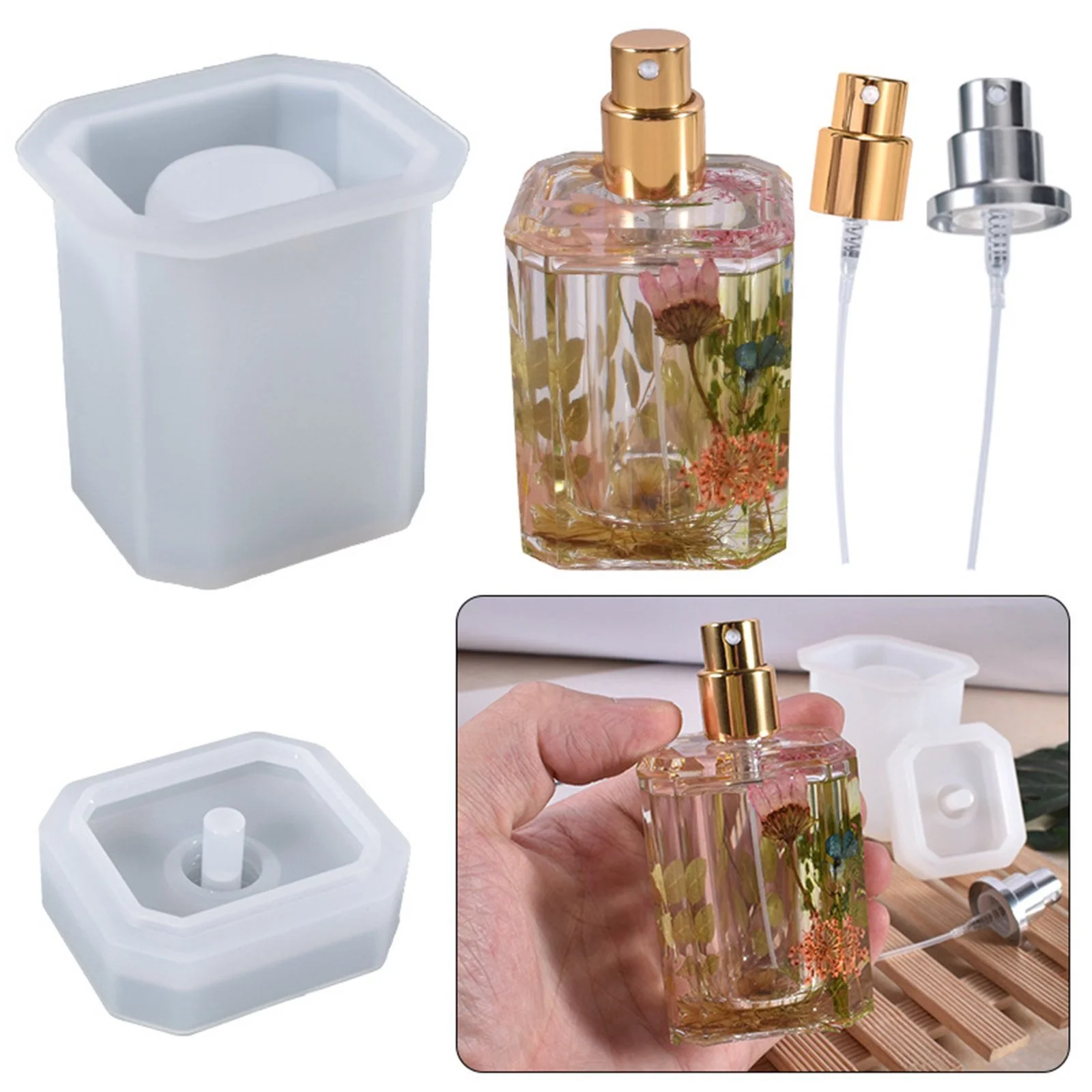 square dispenser bottle mould without pump 10x8cm 10cm depth
