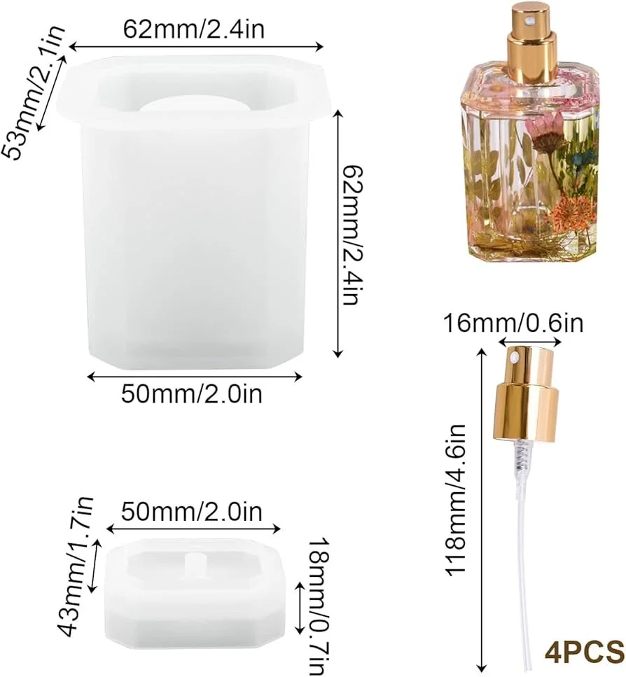 square dispenser bottle mould without pump 10x8cm 10cm depth