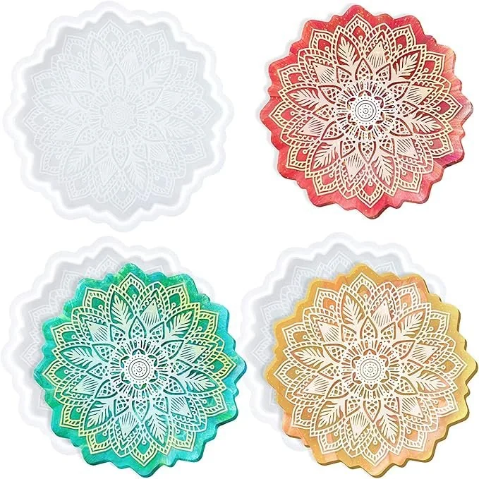 4.5inch mandala coaster mould 12x12cm.6mm depth