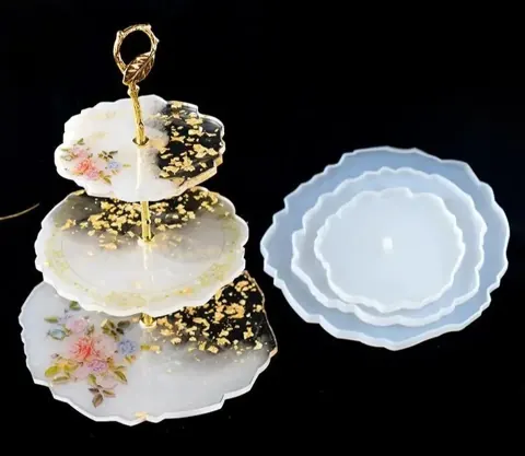 cake stand 3pcs set mould .25cm.19cm..14cm
