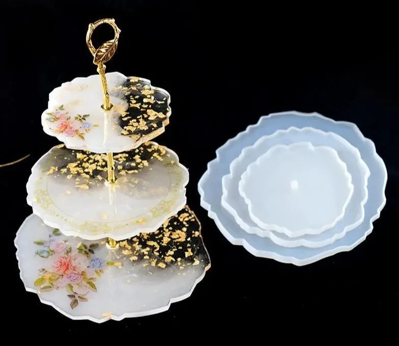 cake stand 3pcs set mould .25cm.19cm..14cm