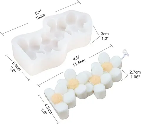 Daisy Flower Candle Mould/x.suo /Size- 12.8*4.8*3.1