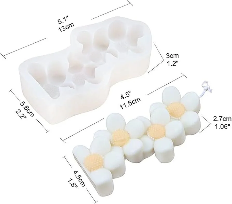 Daisy Flower Candle Mould/Min.Qty-12 Pcs/x.suo /Size- 12.8*4.8*3.1