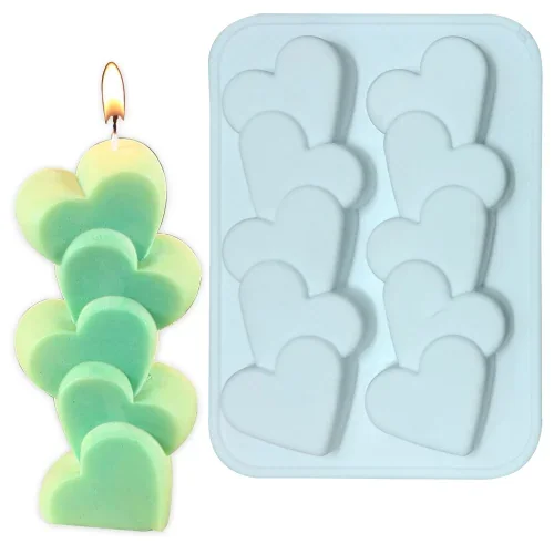Heart Candle Mould/ Min>Qty-12 Pcs / x.suo/ Size- 13.3*3.7*3