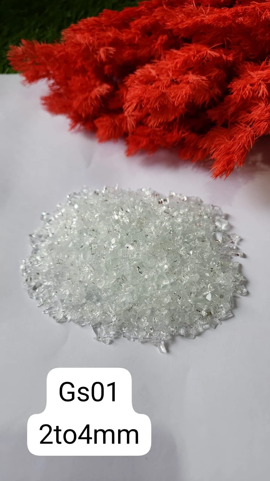 GLASS STONE WHITE 2 to 4mm QTY- MIN 5KG