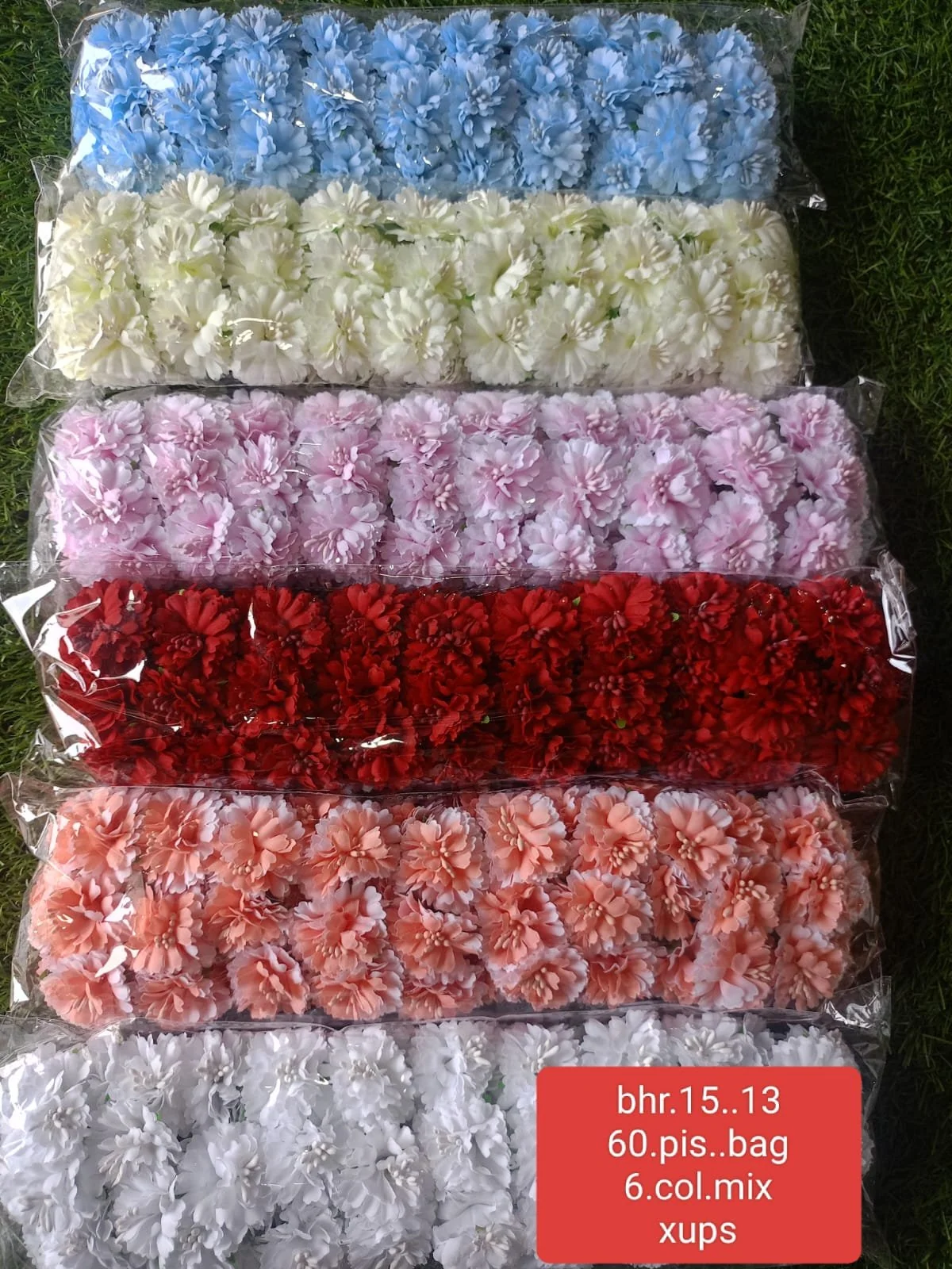 ARTIFICIAL FLOWERS 6.colr 60.pis Qty-1 pkt