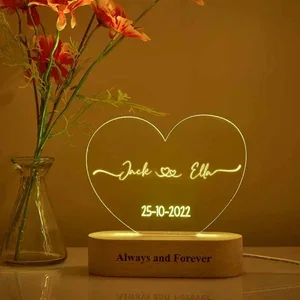 5inch heart led stand 20mm depth mould min qty 12pcs