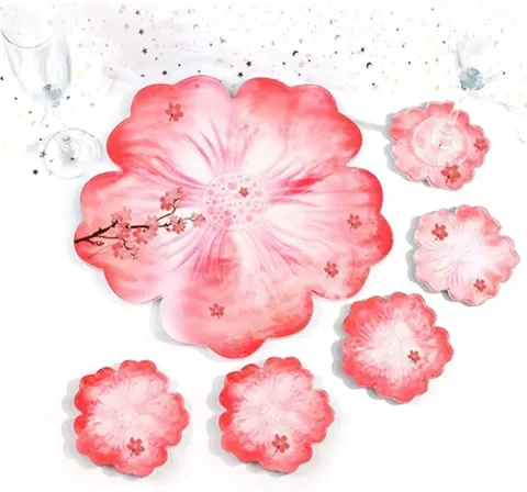 1piece13inch flower tray4.5 5pieces coaster 6piece of set