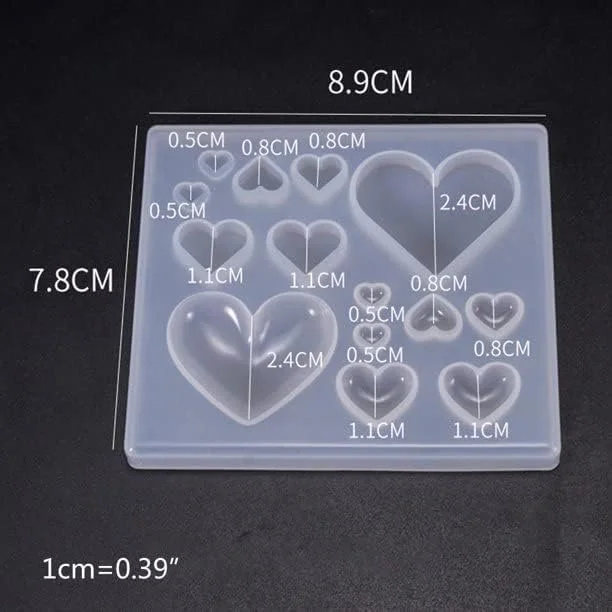 14 cavity heart small min qty 12Pcs.No