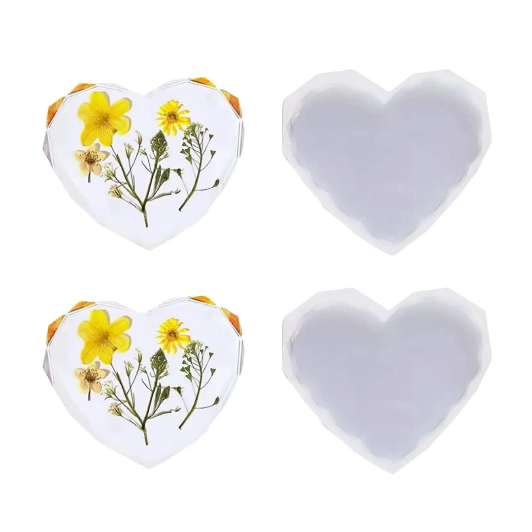 Diamond Heart silicone mould 3inch 10mm depth min qty 12pcs