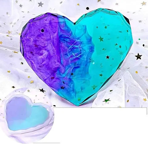 Diamond Heart silicone mould 5inch 12mm depth