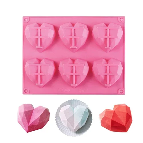 HBR35A-1 6 cavity Heart Mould Min qty 12pcs