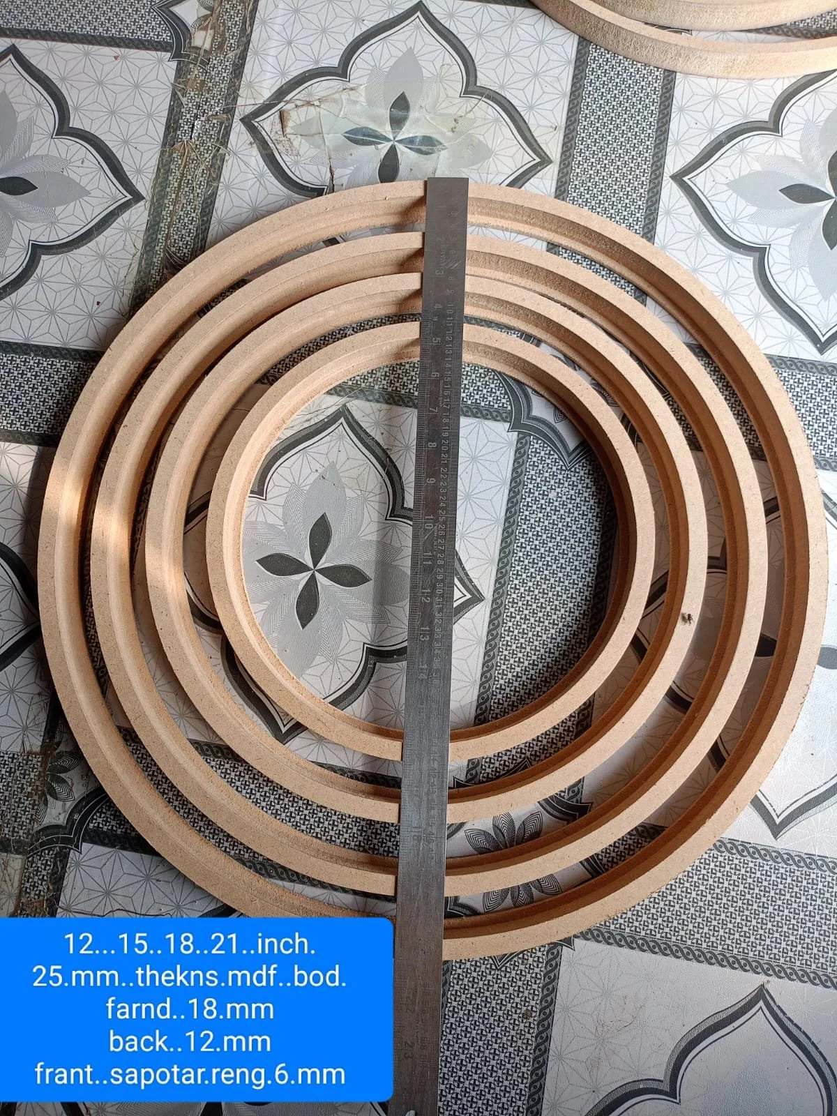 MDF Ring 12inch 25mm het 12mm thik fram Shape Cutout,Art and Craft Work Activity, Home Decor, Gift, Artistic Work