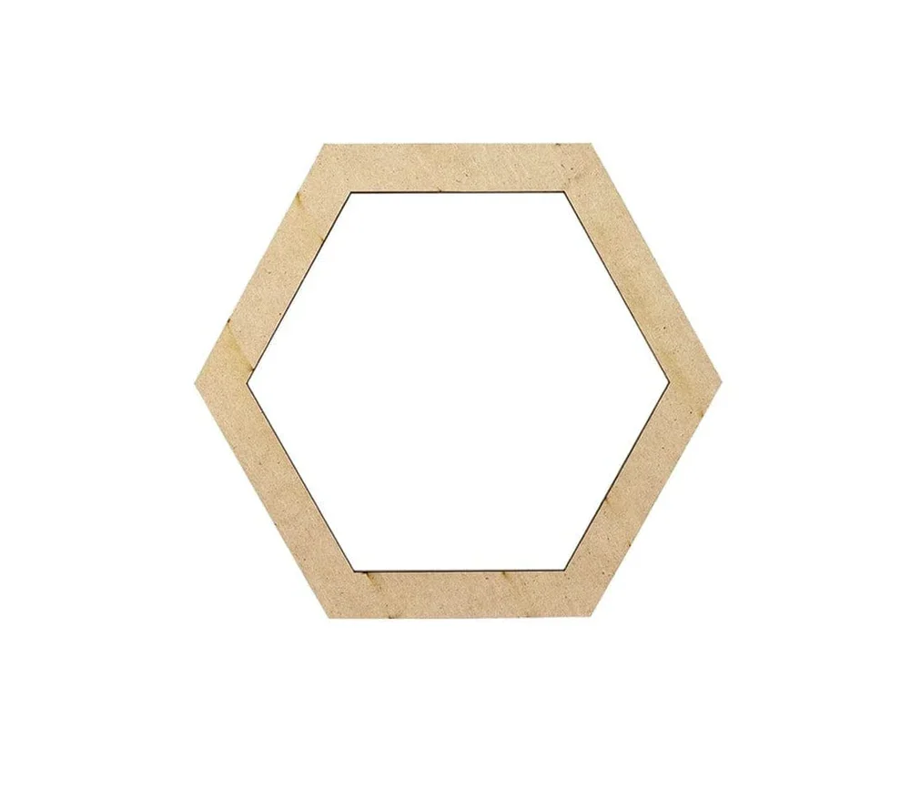 Mdf 20inch Craft Hexagon Ring 20mm .v.15mm hit ‘ 6 pcs pak min 12 pcs (On Order)