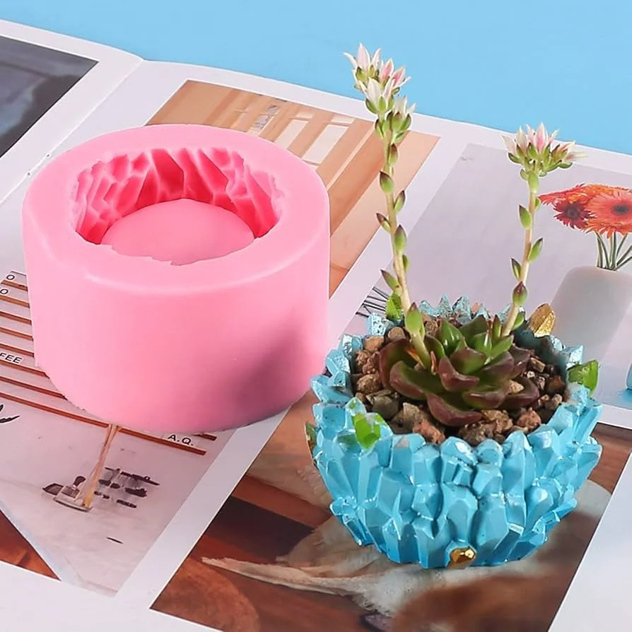 Pink planter mould size-7.3*7.3*4.5 QTY-min 12 pcs