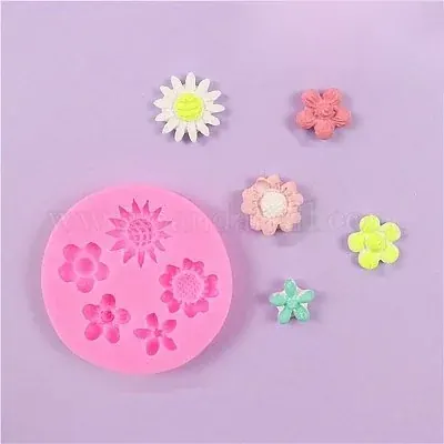 Pink 5 cavity flower mould size-6.5*6.5cm 29 grm
