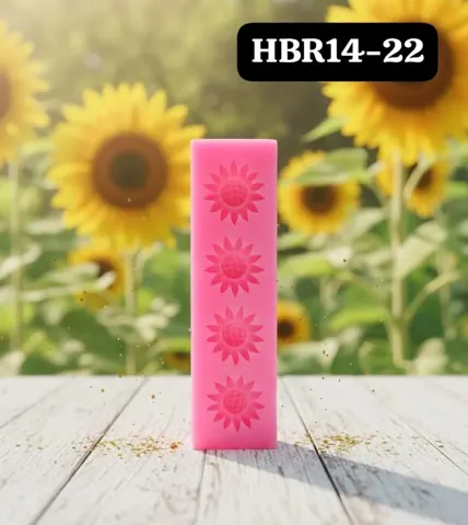 Pink 4 cavity flower mould size-12*3.5cm36 grm