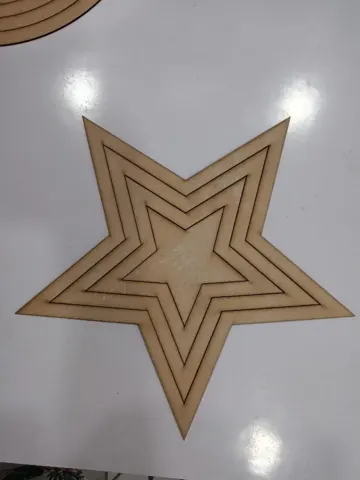 MDF 12inch 2mm thick 12mm .v. Frame star shape