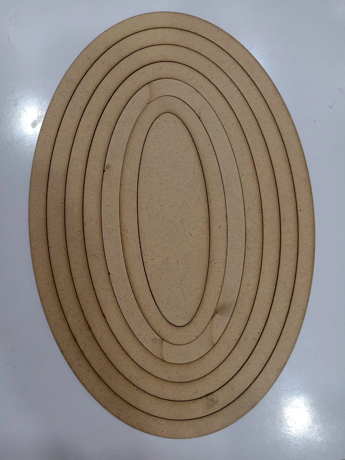 MDF 12inch 2mm thick 12mm .v. Frame oval shape