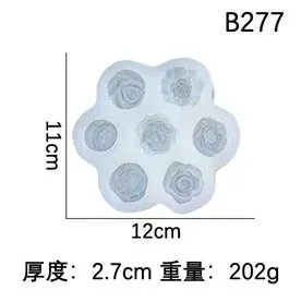7 cavity flower pink mould