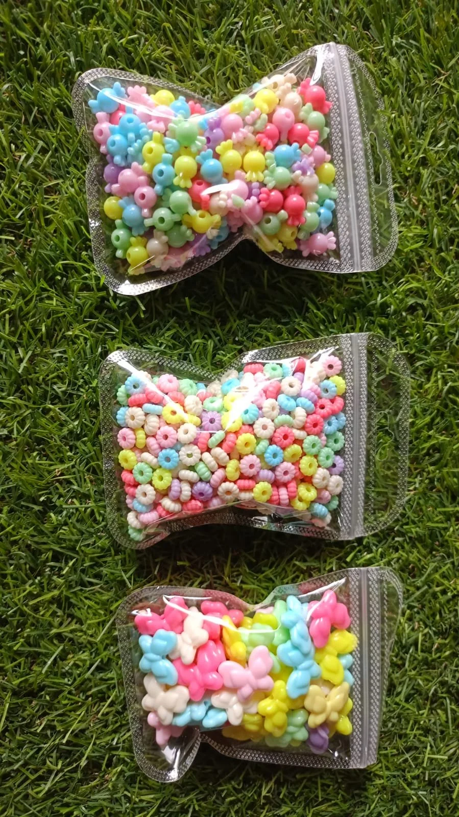 Plastic candy beads