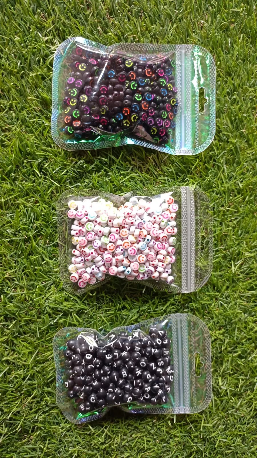 plastic small ABCD and smile beads