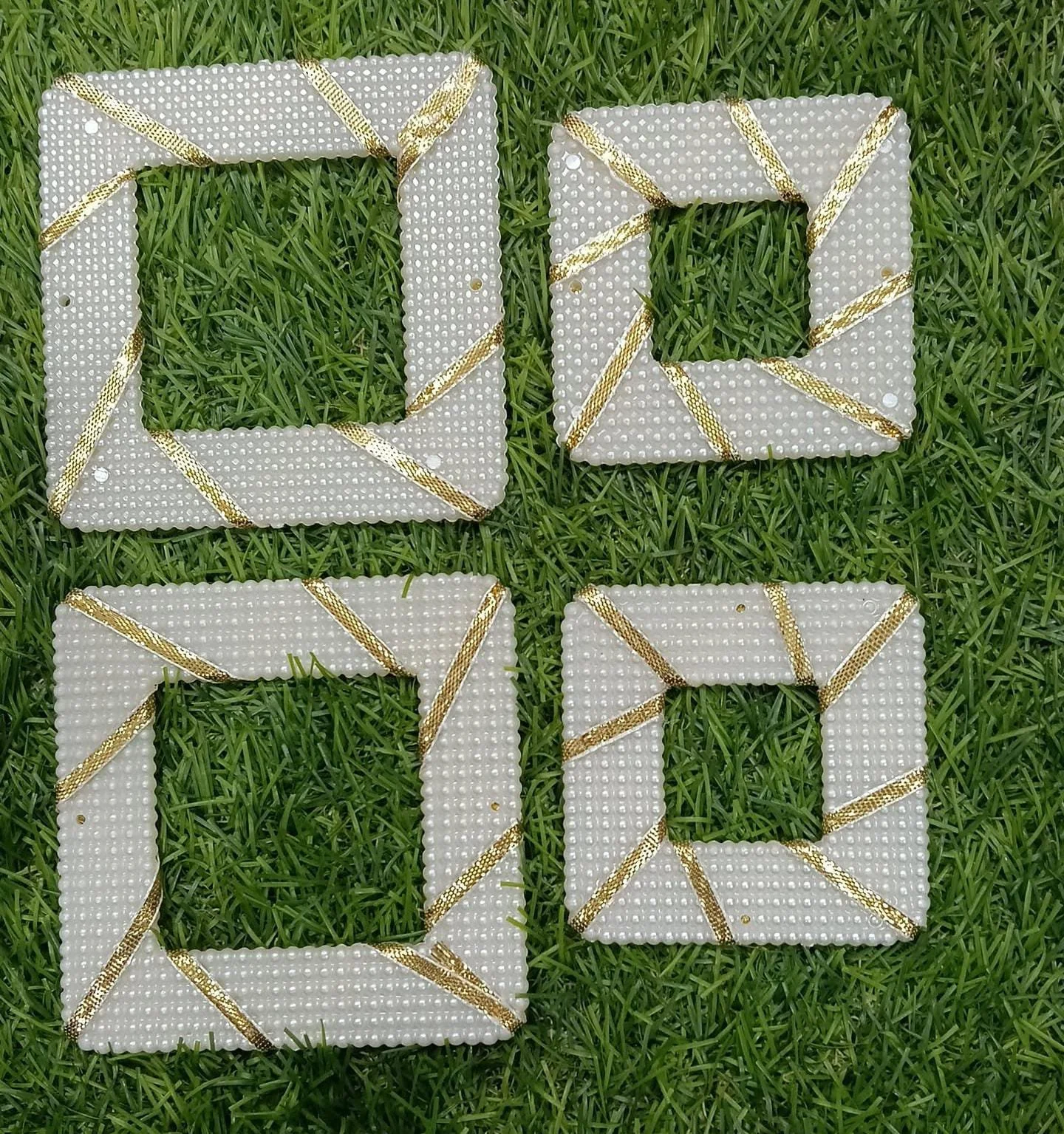 2 pcs square moti design 4″”