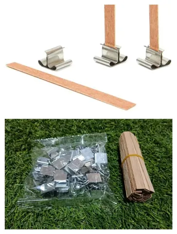 Wooden Wick With Sustainer 50 wick 50 stand pkt 9 cm