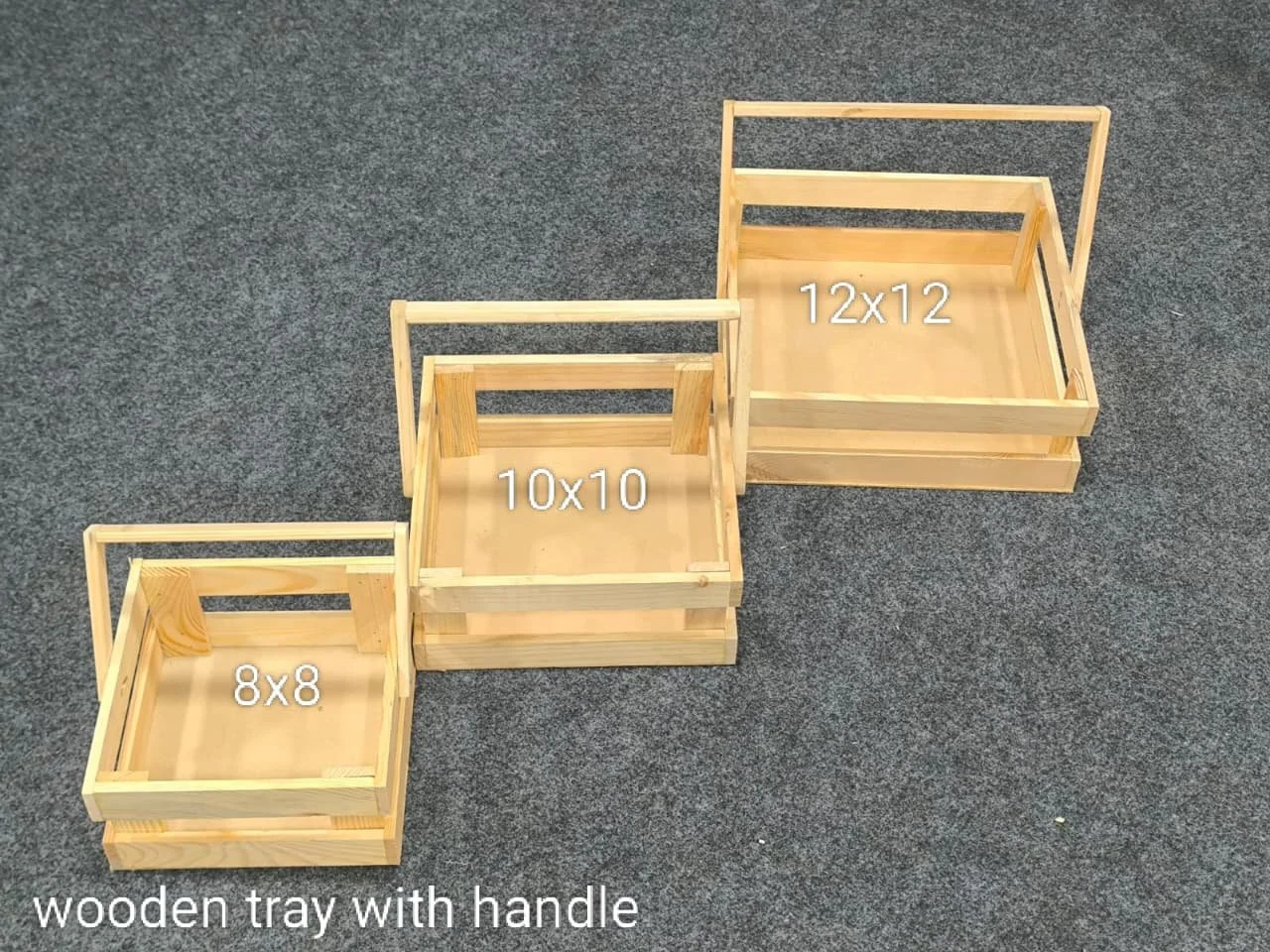 wooden tray with handle 12×12