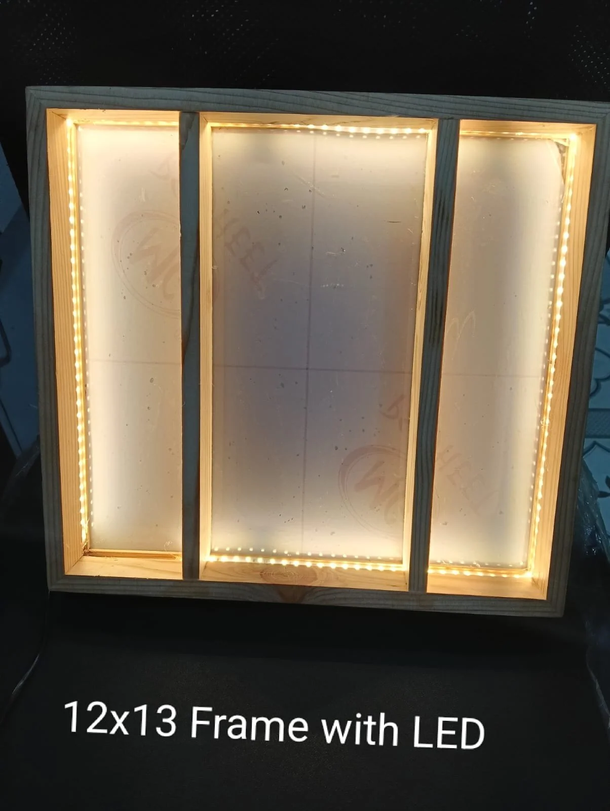 wooden frame with light size 12×13