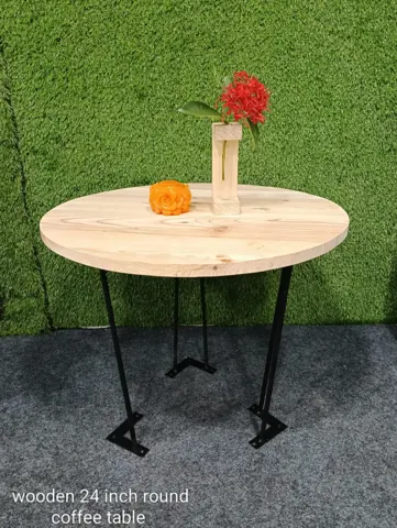 24 inch wooden round base coffe table and for clock 20 mm thick with 3 pcs metal legs
