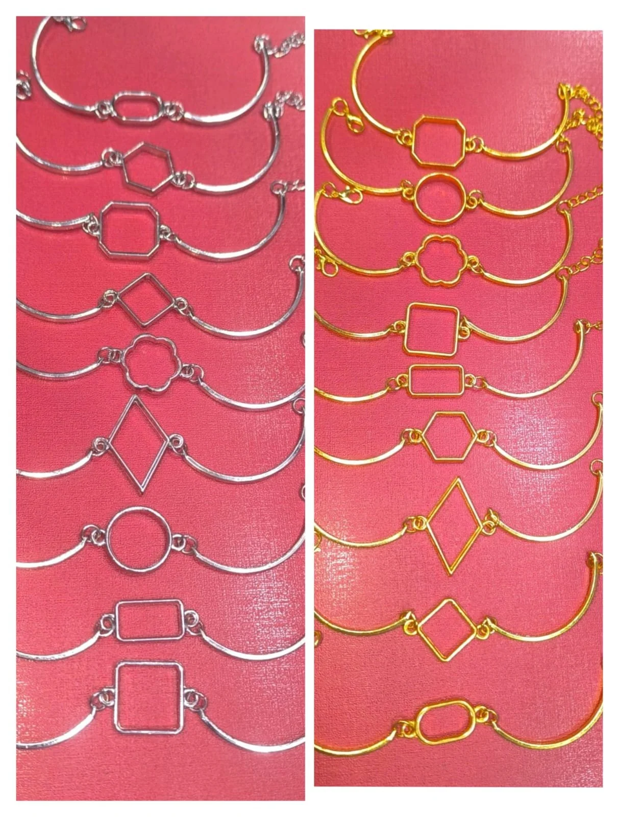 bazel kada bracelet 18 pcs pkt 9 desing gold and silver