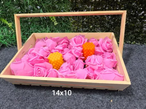 Wooden Basket with handle size 40x10x3