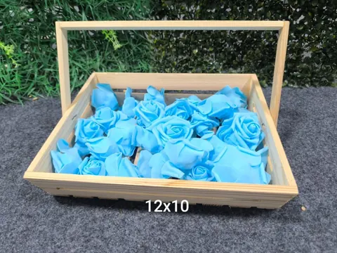Wooden Basket with handle size 12x10x3