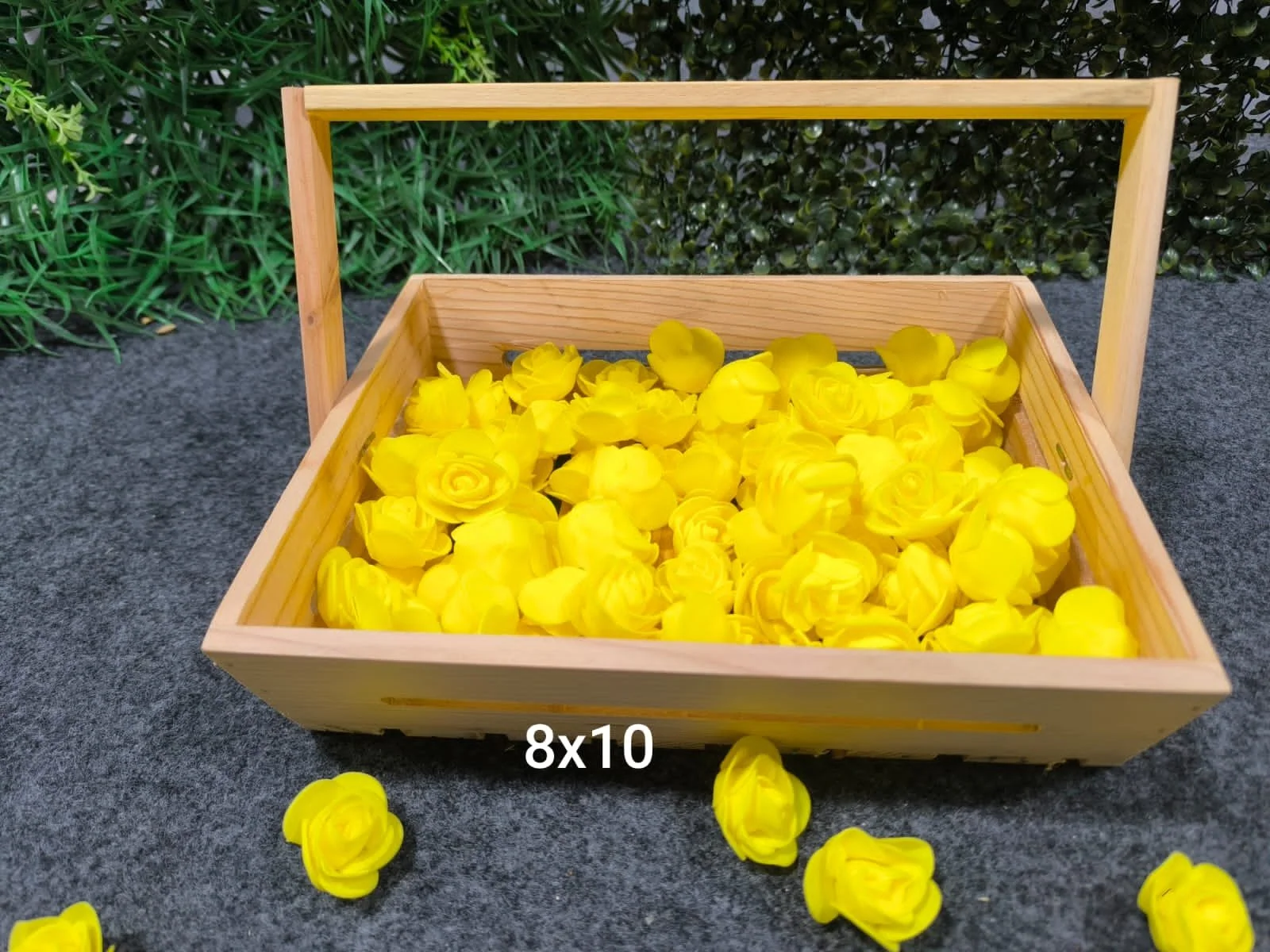 Wooden Basket with handle size 10x8x3