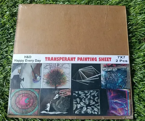 transparent painting acrylic sheet 7×7 square 2 pcs set