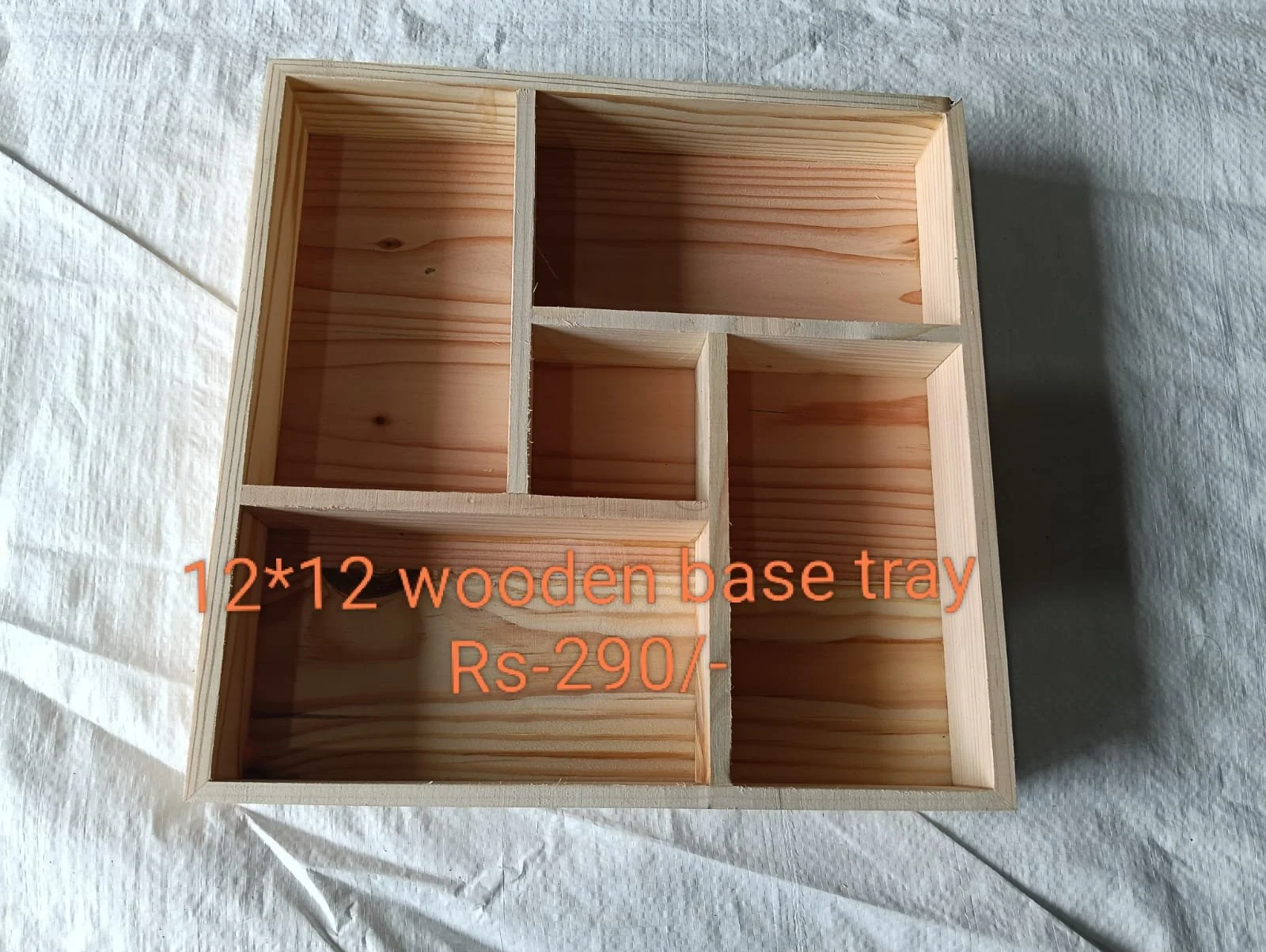 wooden base tray size 12×12