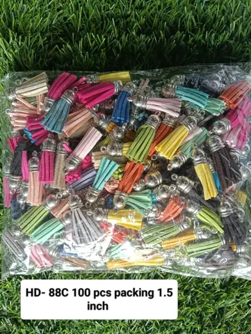 leather tussle 100 pcs pkt silver cap 1.5 inch
