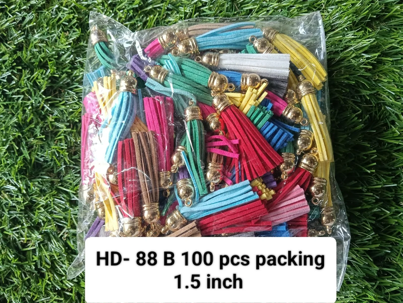 leather tussle 100 pcs pkt gold cap 1.5 inch