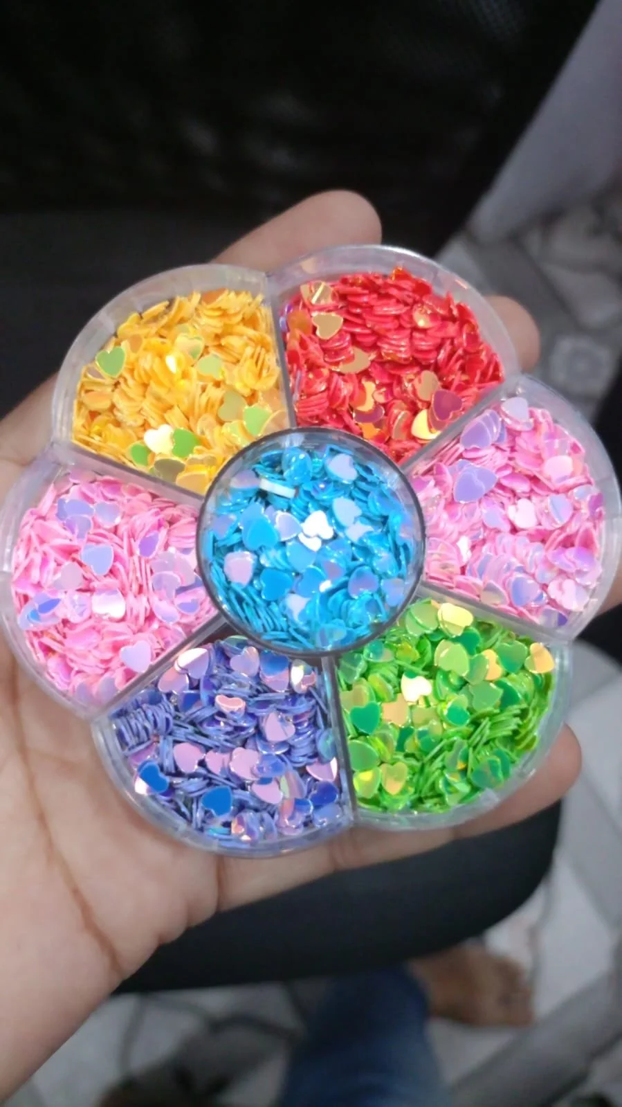 Mix heart sequance dabbi 7 colour combo