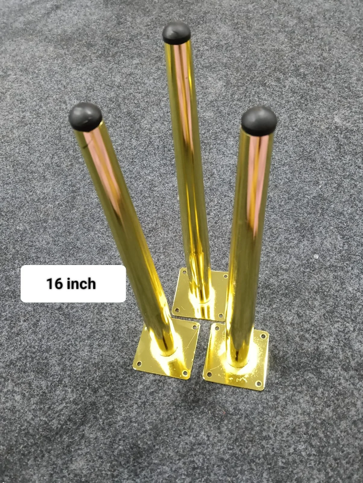 16″ straight metal legs 3 pcs set