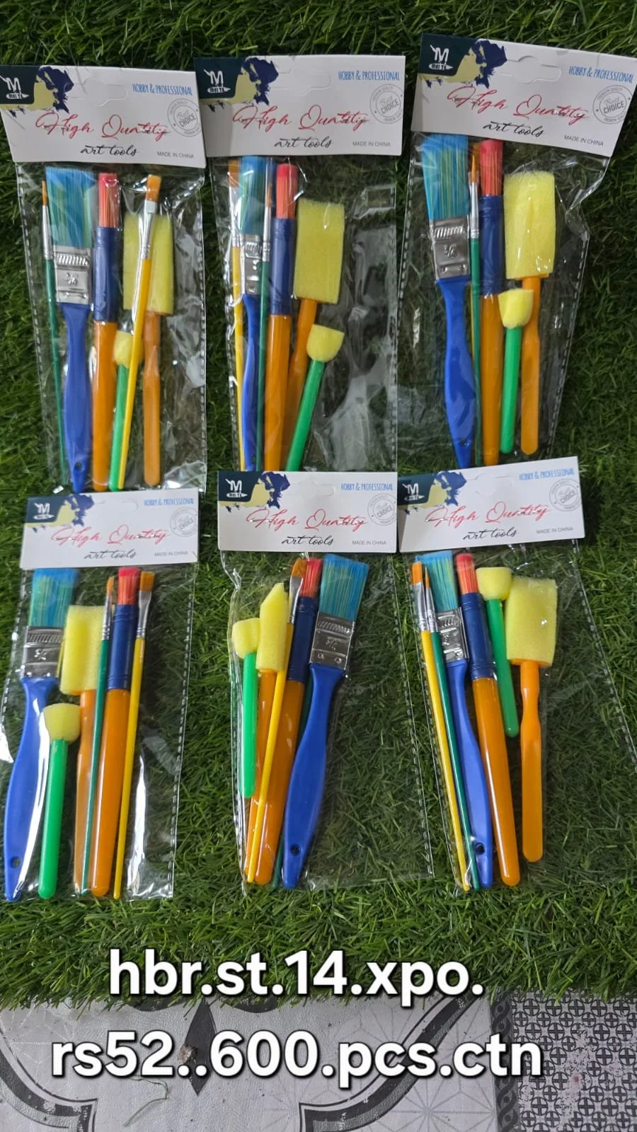 Sponge brush set 6 pcs pkt