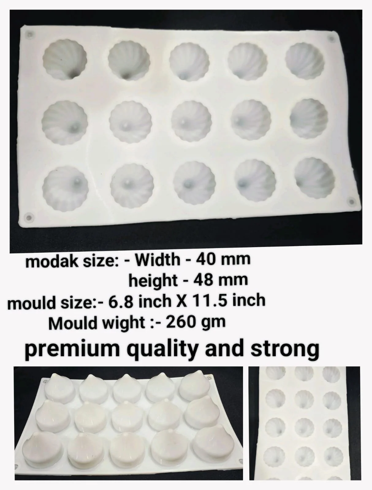 15 cavity modak candle mould