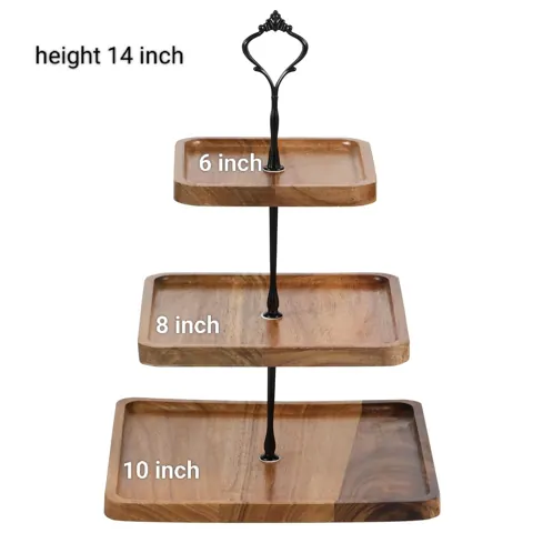 WNTL50 Wooden square cake stand