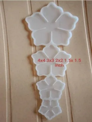 4 inch flower mould 44grm, 3mm depth, lenth-4cm, 3cm, 2cm, 1.5cm