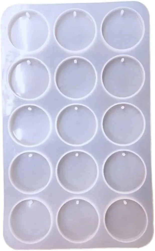 2 inch keychain round 15 cavity mould 118grm, 7mm depth, lenth-29cm, width-18cm